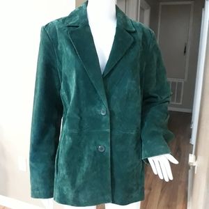 Vintage! Siena Dark Green Suede Leather Jacket